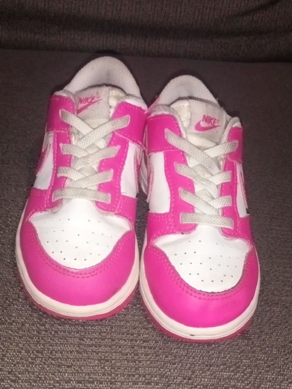 Nike Kids Hot Pink and White Low-Top Sneakers